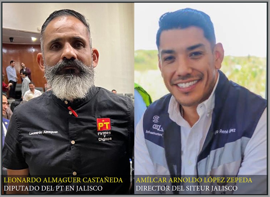 Diputado del PT, Leonardo Almaguer Castañeda, y el director del Siteur, Amílcar Arnoldo López Zepeda
